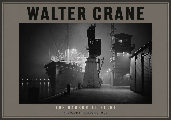 Walter Crane The Harbor at Night No4 - Plakat