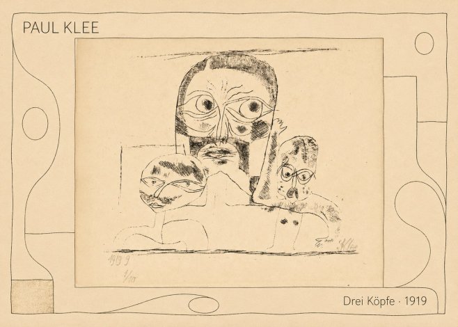 Paul Klee Drei Köpfe No5 - Plakat