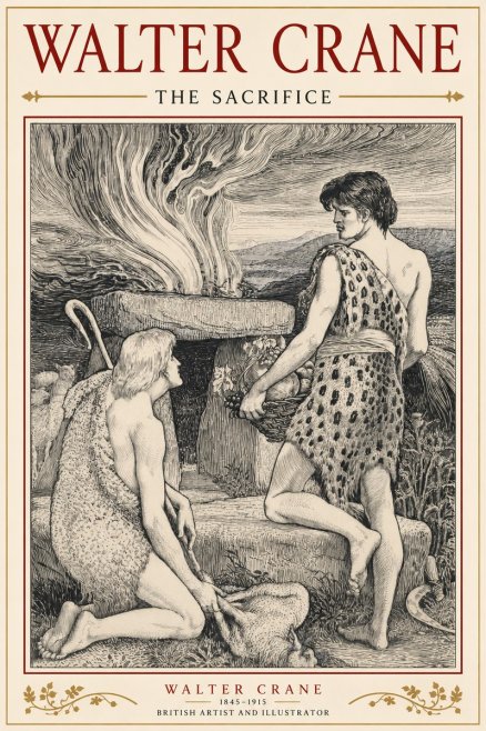 Walter Crane The Sacrifice No3 - Plakat