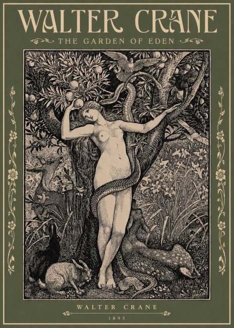 Walter Crane The Garden of Eden No2 - Plakat