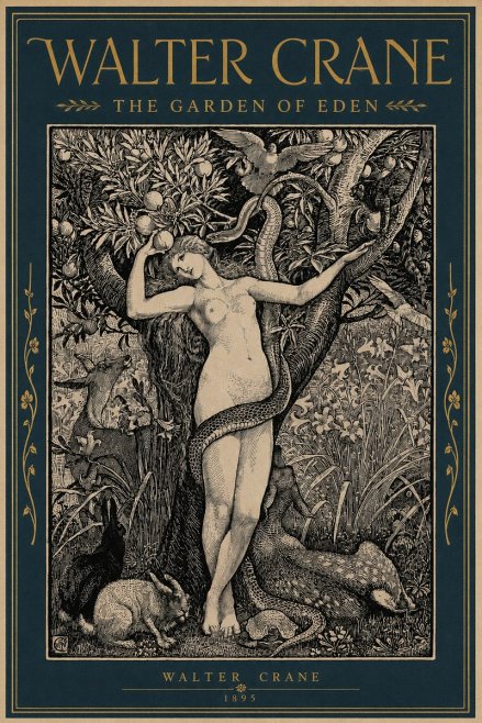 Walter Crane The Garden of Eden No4 - Plakat
