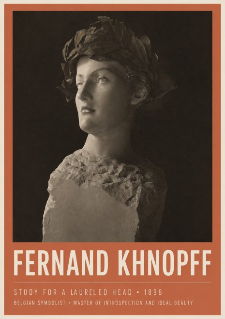 Fernand Khnopff Study for a Laurelled Head No3 - Plakat