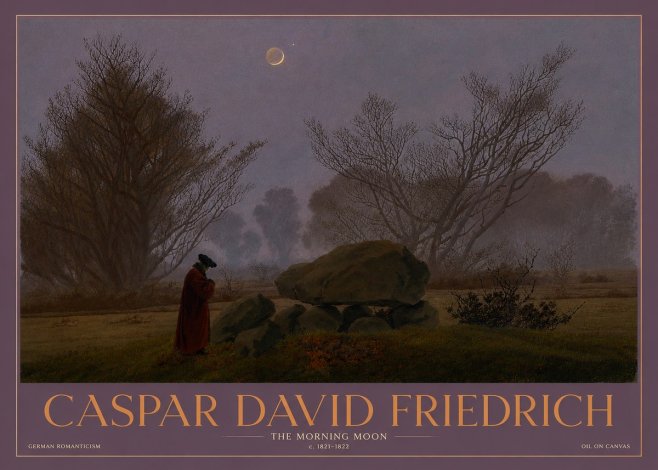 Caspar David Friedrich The Morning Moon No3 - Plakat