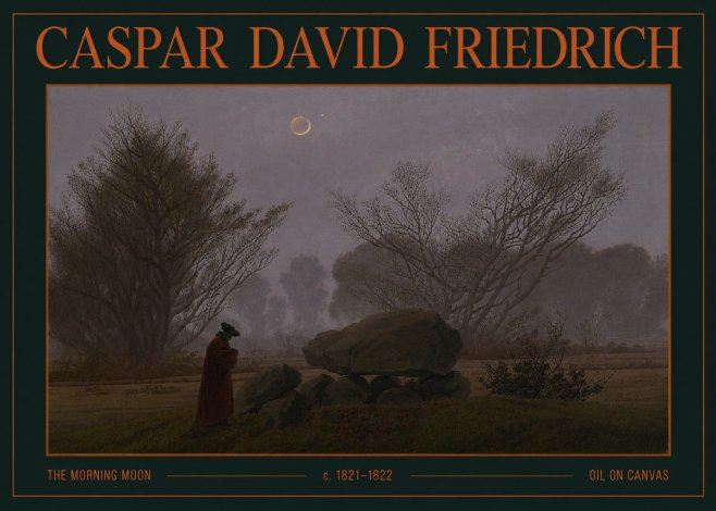 Caspar David Friedrich The Morning Moon No4 - Plakat