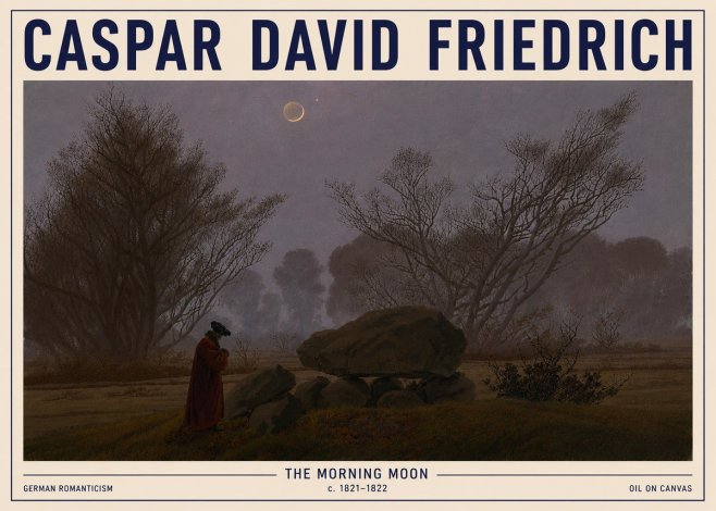 Caspar David Friedrich The Morning Moon No5 - Plakat