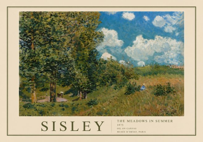 Sisley The Meadows in Summer, 1875 No6 - Plakat