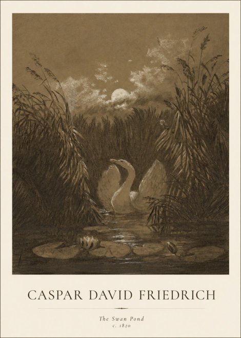 Caspar David Friedrich The Swan Pond No1 - Plakat