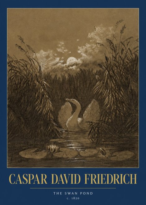 Caspar David Friedrich The Swan Pond No2 - Plakat