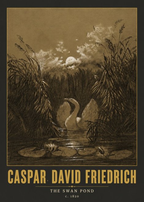 Caspar David Friedrich The Swan Pond No6 - Plakat