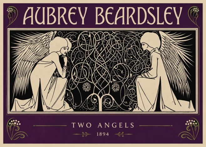 Aubrey Beardsley Two Angels No2 - Plakat