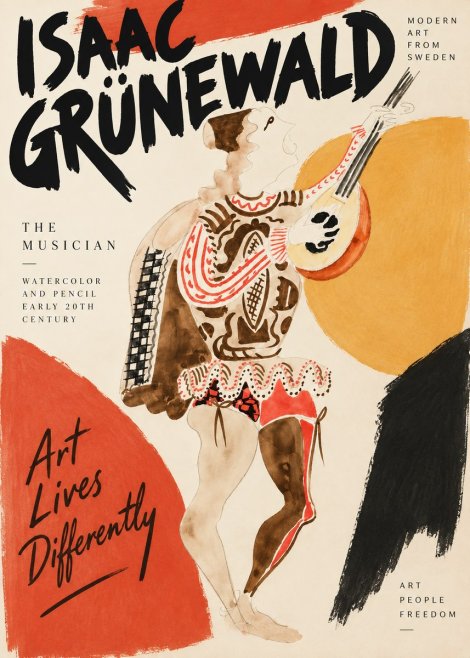 Isaac Grünewald The Lute Player No4 - Plakat