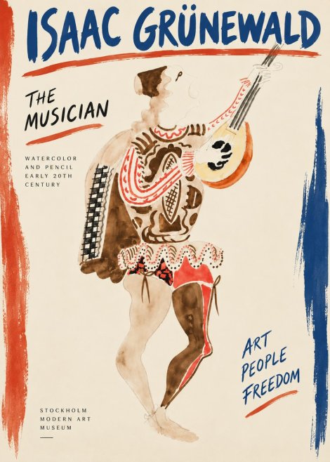 Isaac Grünewald The Lute Player No6 - Plakat