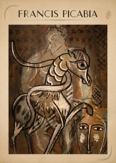 Francis Picabia Stylized Figures and Horse No6 - Plakat