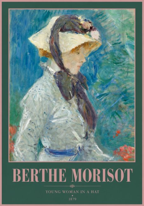 Berthe Morisot Young Woman in a Hat No2 - Plakat