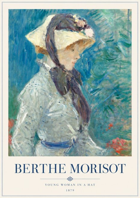 Berthe Morisot Young Woman in a Hat No3 - Plakat