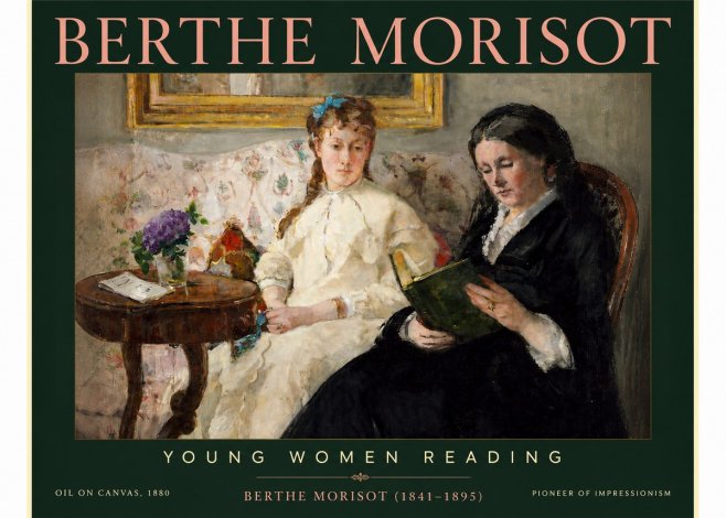 Berthe Morisot Young Women Reading No4 - Plakat