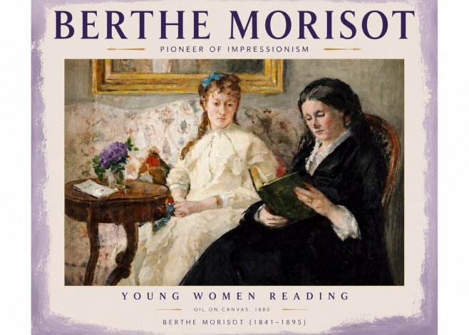 Berthe Morisot Young Women Reading No5 - Plakat