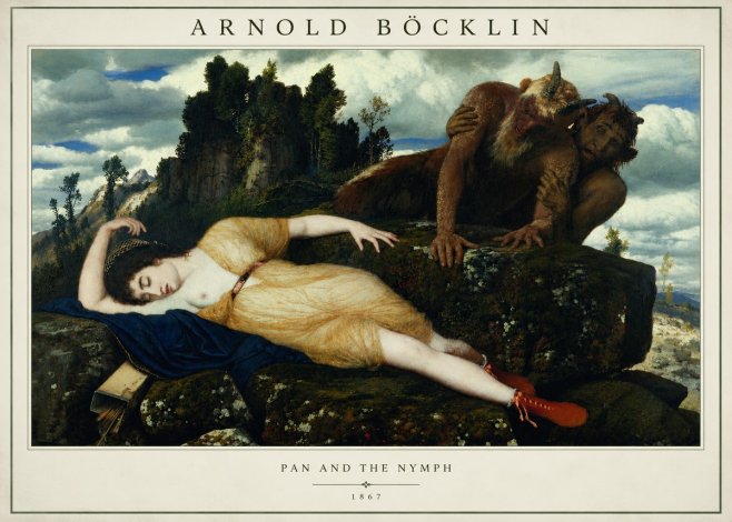 Arnold Böcklin Pan and the Nymph No2 - Plakat