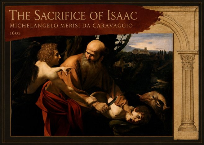 Michelangelo Merisi da Caravaggio The Sacrifice of Isaac I No2 - Plakat
