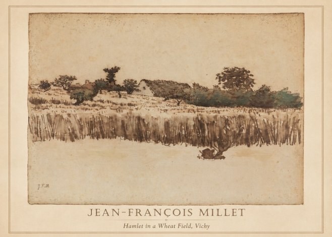 Jean-François Millet Hamlet in a Wheat Field, Vichy No2 - Plakat