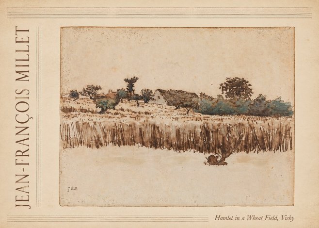 Jean-François Millet Hamlet in a Wheat Field, Vichy No4 - Plakat