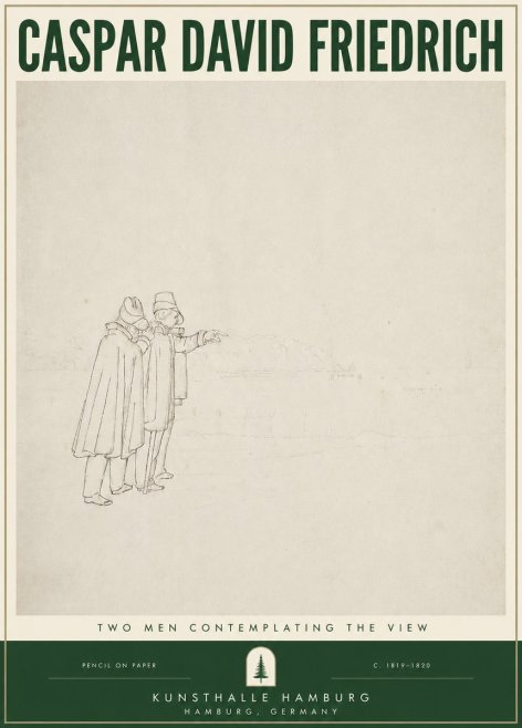 Caspar David Friedrich Two Men Contemplating the View No3 - Plakat
