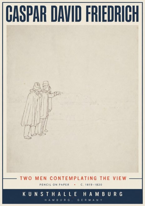 Caspar David Friedrich Two Men Contemplating the View No5 - Plakat