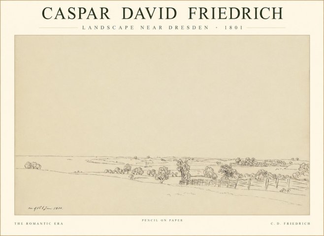 Caspar David Friedrich View of the Countryside Near Dresden No3 - Plakat