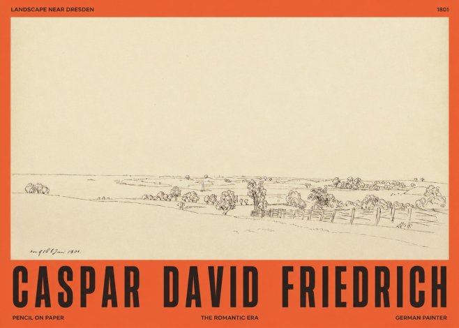 Caspar David Friedrich View of the Countryside Near Dresden No4 - Plakat