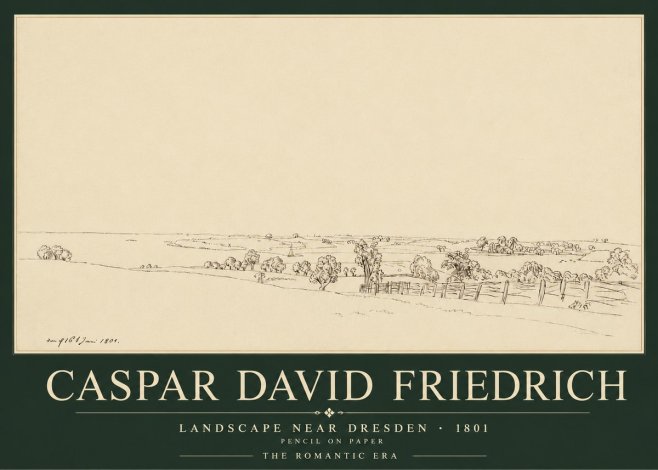 Caspar David Friedrich View of the Countryside Near Dresden No5 - Plakat