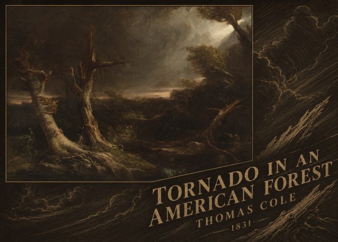 Thomas Cole Tornado in an American Forest No5 - Plakat