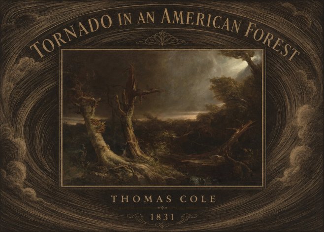 Thomas Cole Tornado in an American Forest No6 - Plakat