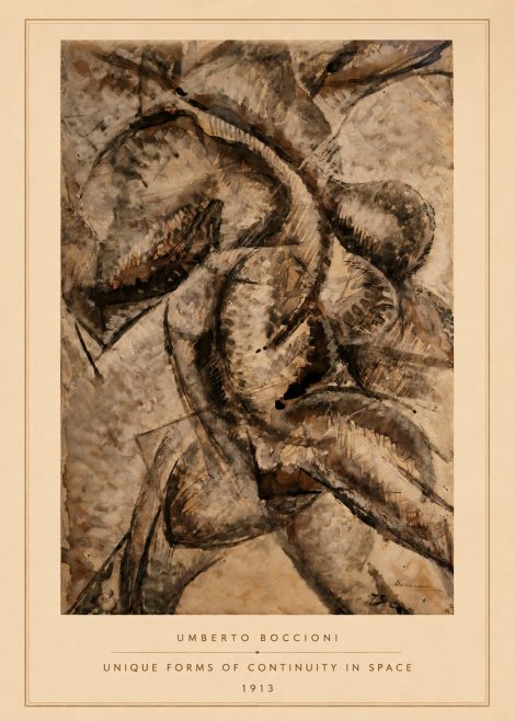 Umberto Boccioni Unique Forms of Continuity in Space No3 - Plakat