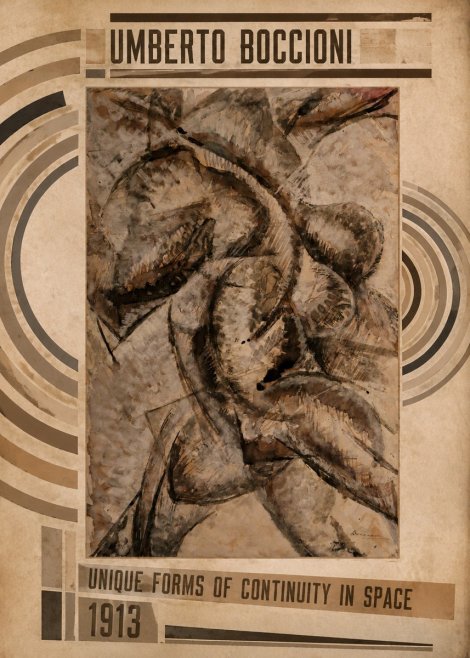 Umberto Boccioni Unique Forms of Continuity in Space No5 - Plakat