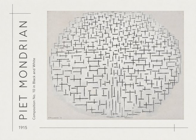 Piet Mondrian Composition 10 in Black and White No3 - Plakat