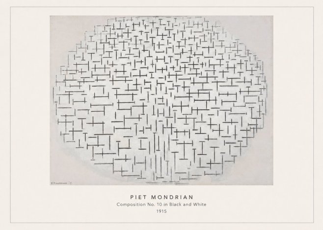 Piet Mondrian Composition 10 in Black and White No4 - Plakat