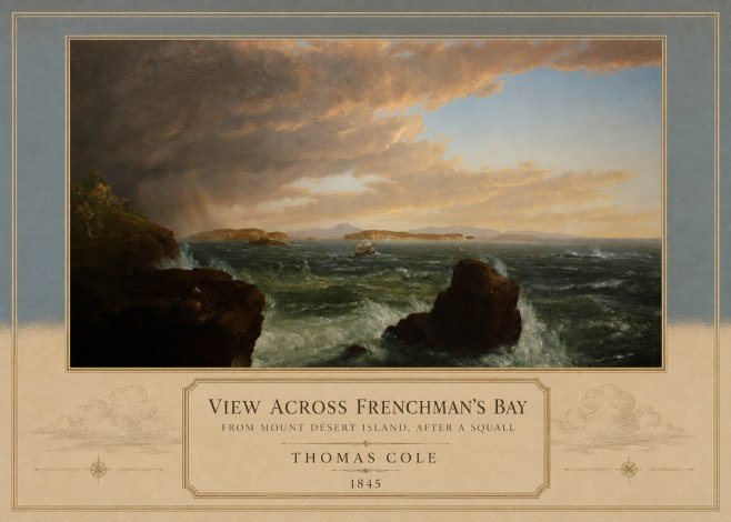 Thomas Cole View Across Frenchman's Bay from Mount Desert Island, After a Squall I No3 - Plakat