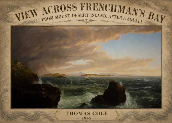Thomas Cole View Across Frenchman's Bay from Mount Desert Island, After a Squall I No5 - Plakat