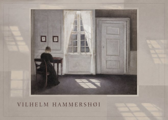 Vilhelm Hammershøi Interior with a Woman at a Table No3 - Plakat