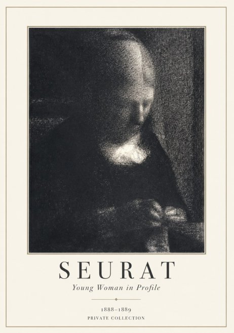 Seurat Young Woman in Profile No1 - Plakat