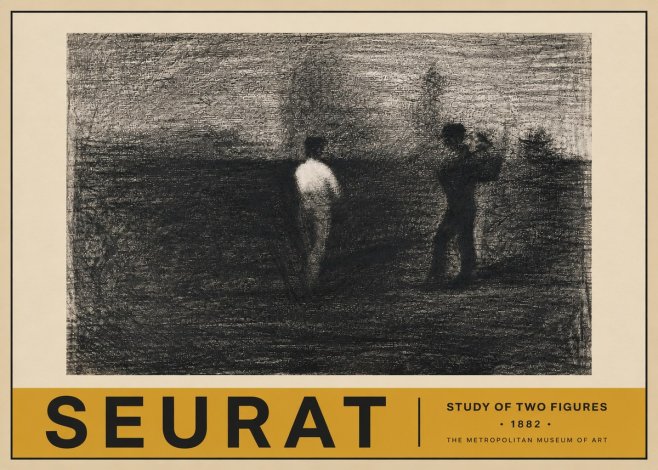 Seurat Study of Two Figures No5 - Plakat