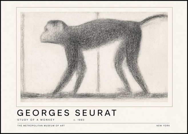 Seurat Study of a Monkey No6 - Plakat