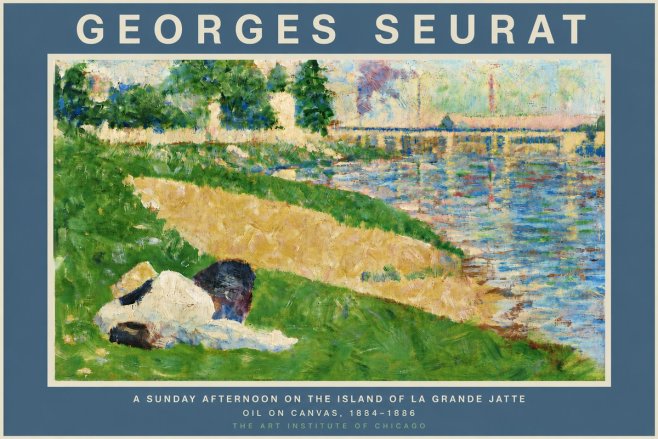 Seurat A Sunday Afternoon on the Island of La Grande Jatte No5 - Plakat