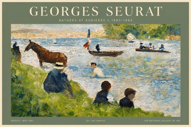 Seurat Bathers at Asnières No6 - Plakat
