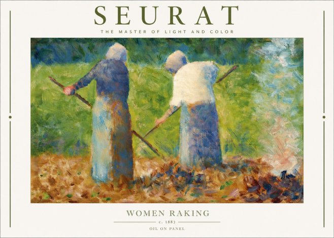Seurat Women Raking No3 - Plakat