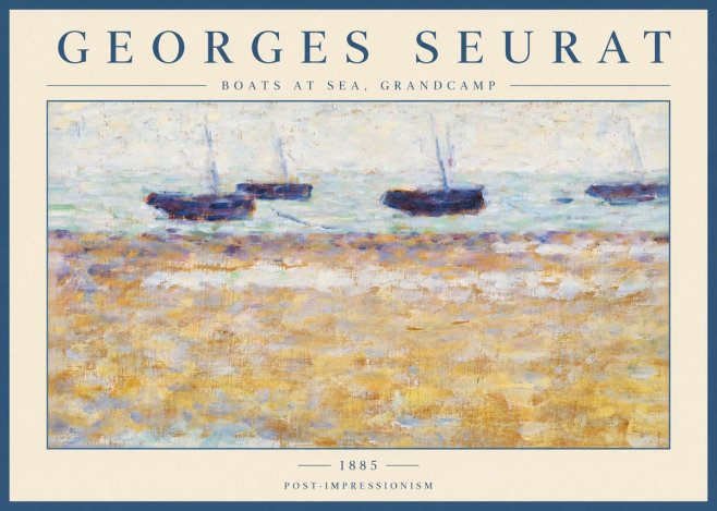 Seurat Boats at Sea, Grandcamp No2 - Plakat