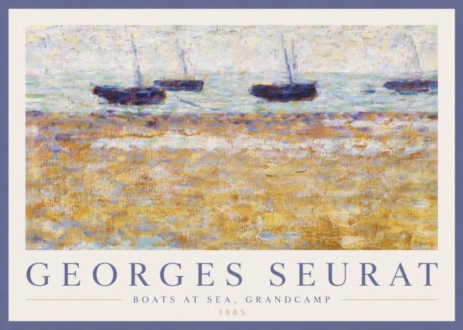 Seurat Boats at Sea, Grandcamp No4 - Plakat