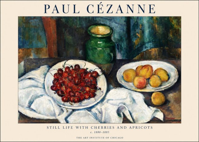 Paul Cézanne Still Life with Cherries and Apricots No1 - Plakat