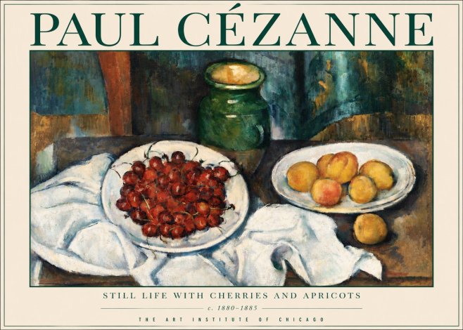 Paul Cézanne Still Life with Cherries and Apricots No3 - Plakat