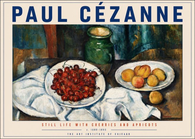 Paul Cézanne Still Life with Cherries and Apricots No4 - Plakat